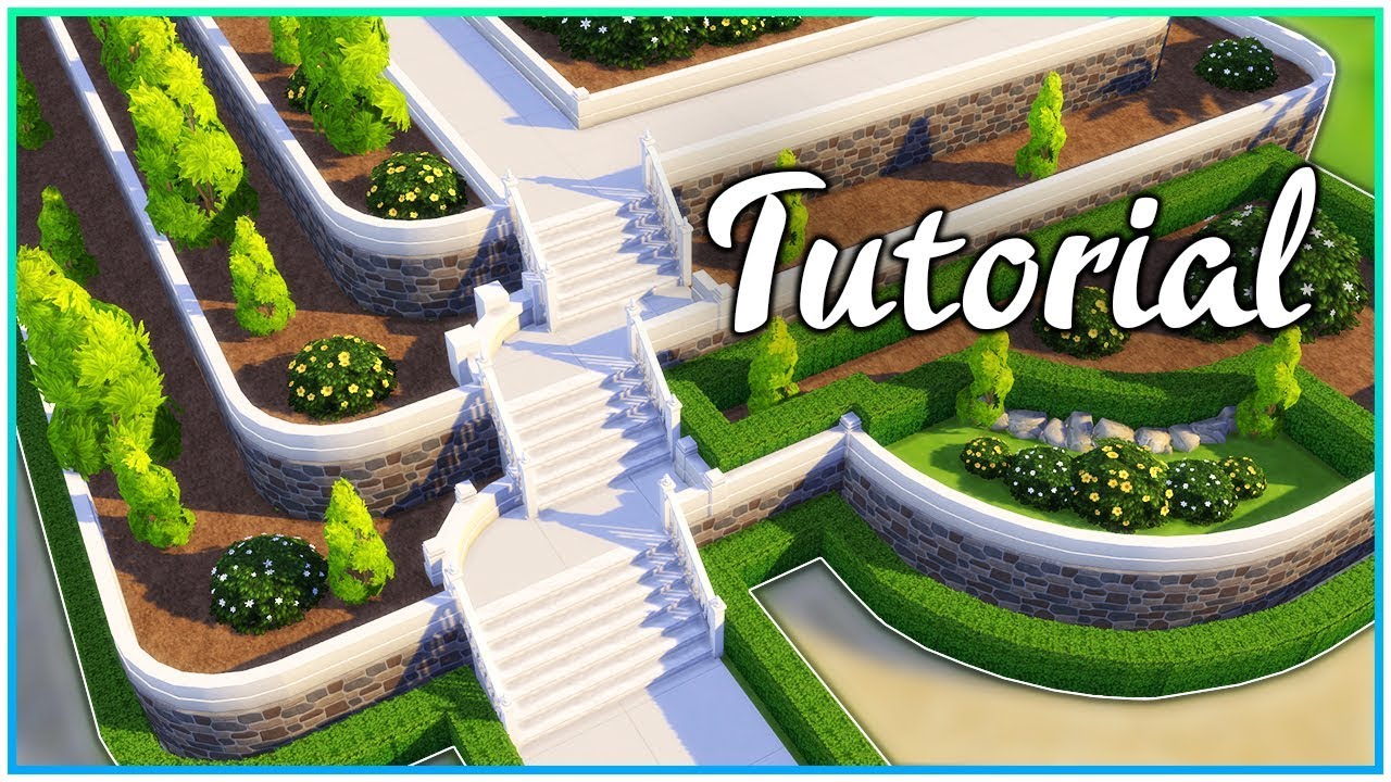 Sims 4 Tutorial - Cascading Flowerbeds & Stairs | Kate Emerald