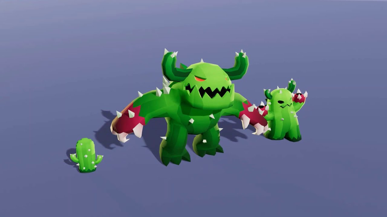 www.Meshtint.com | Cacti Cactus Boss Evolution Pack Cute Series