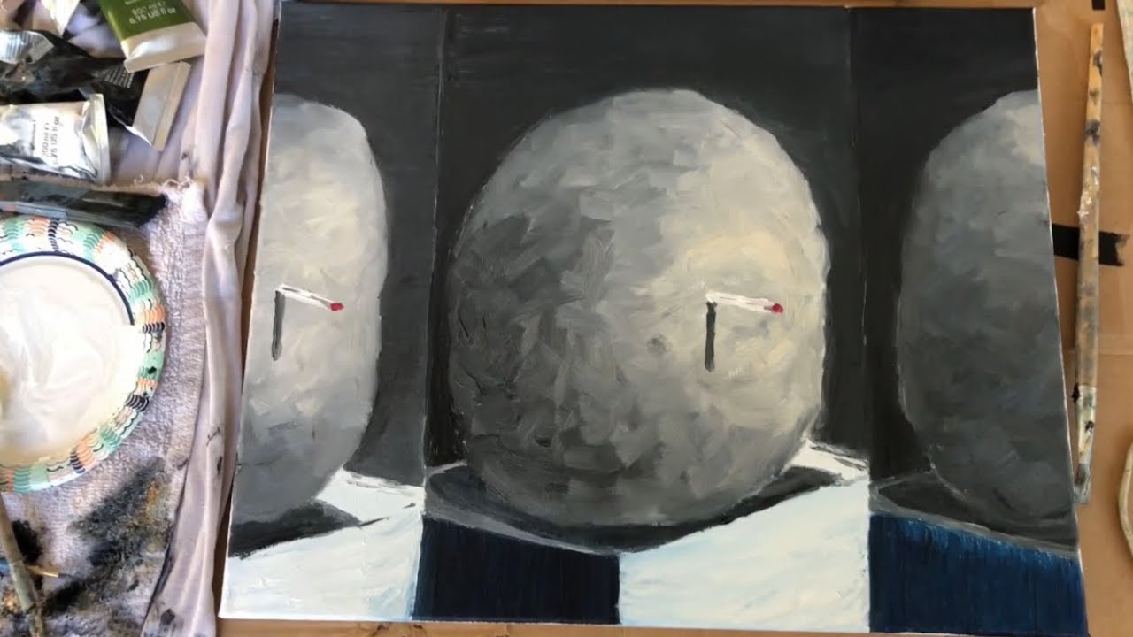 Painting Ivan Seal&rsquo;s &ldquo;An empty bliss beyond this world,&rdquo; while listening to it Zedian art episode #2