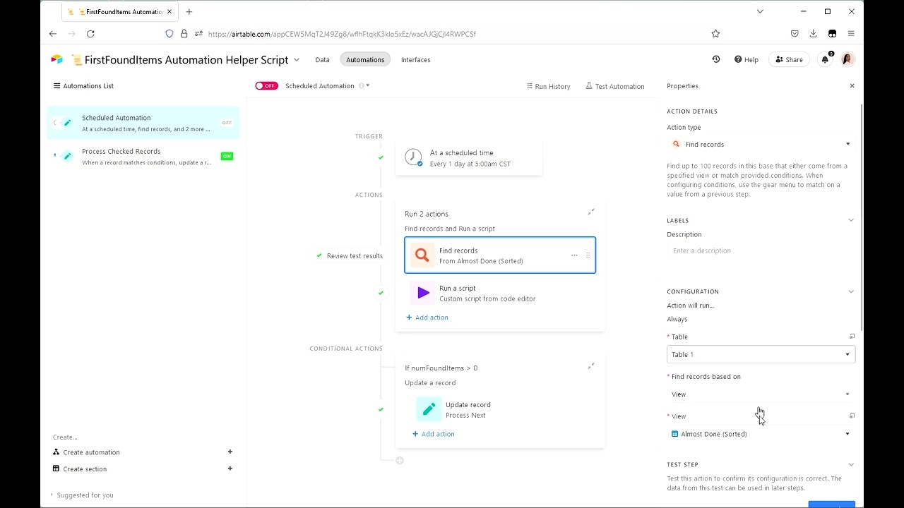 📜FirstFoundItems : Airtable Automation Helper Script