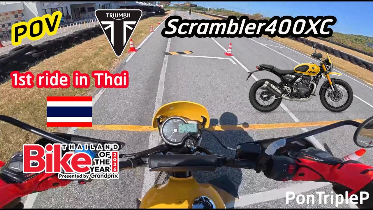 POV Triumph Scrambler 400XC (Bira Kart) 1st ride in Thailand