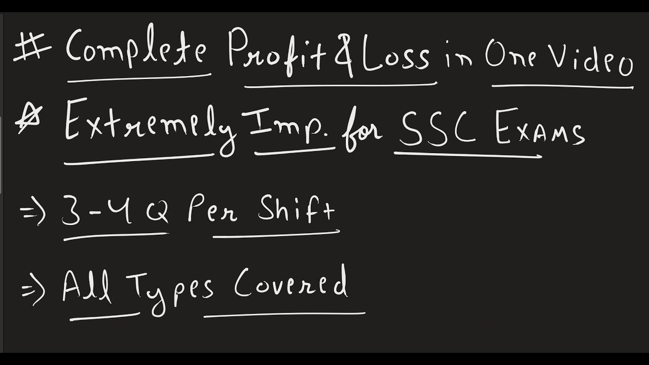 Master Profit and Loss in One Video | Extremely Important for SSC Exams