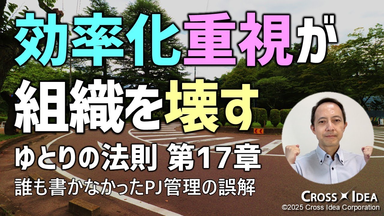 効率化が組織を壊す！？効果を無視した効率偏重の危険性とその回避策／効率と効果の本質的な違いを徹底解説／ゆとりの法則 第17章「効率と効果」【プロマネの右腕】