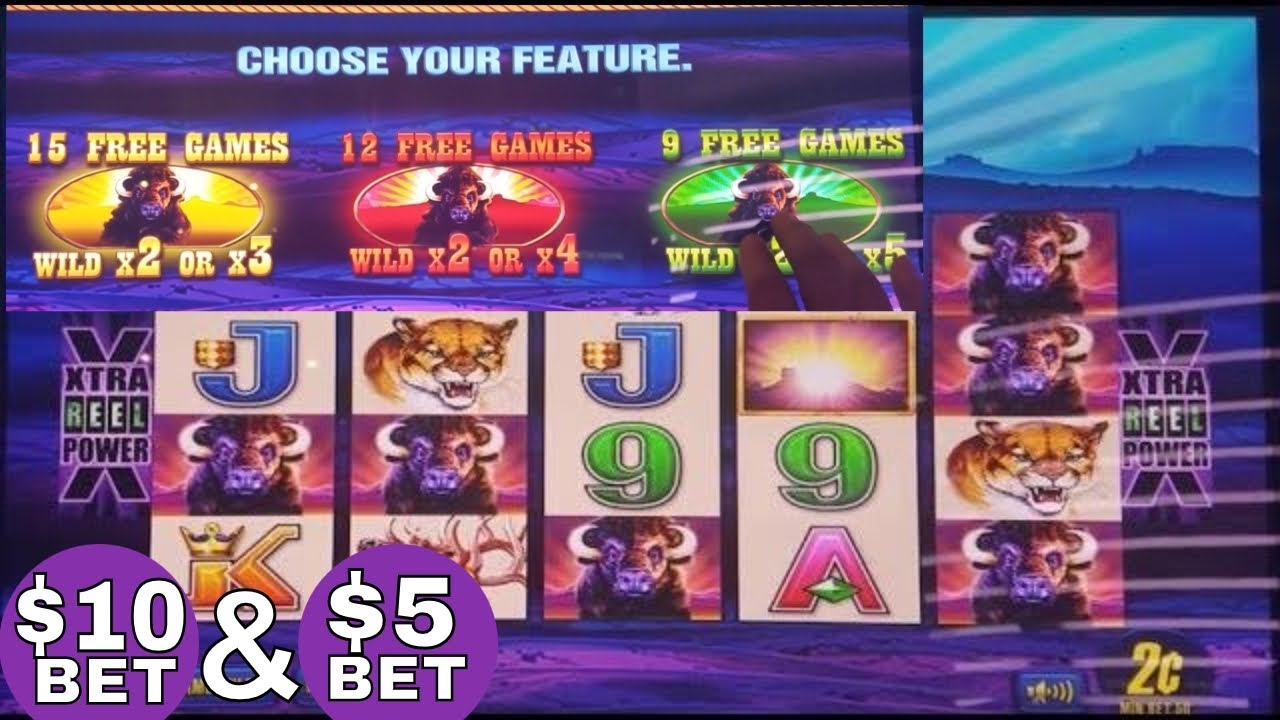 Buffalo Deluxe Slot Machine Bonus Won & $10 Bet Buffalo's Line Hit !! Live Slot Play