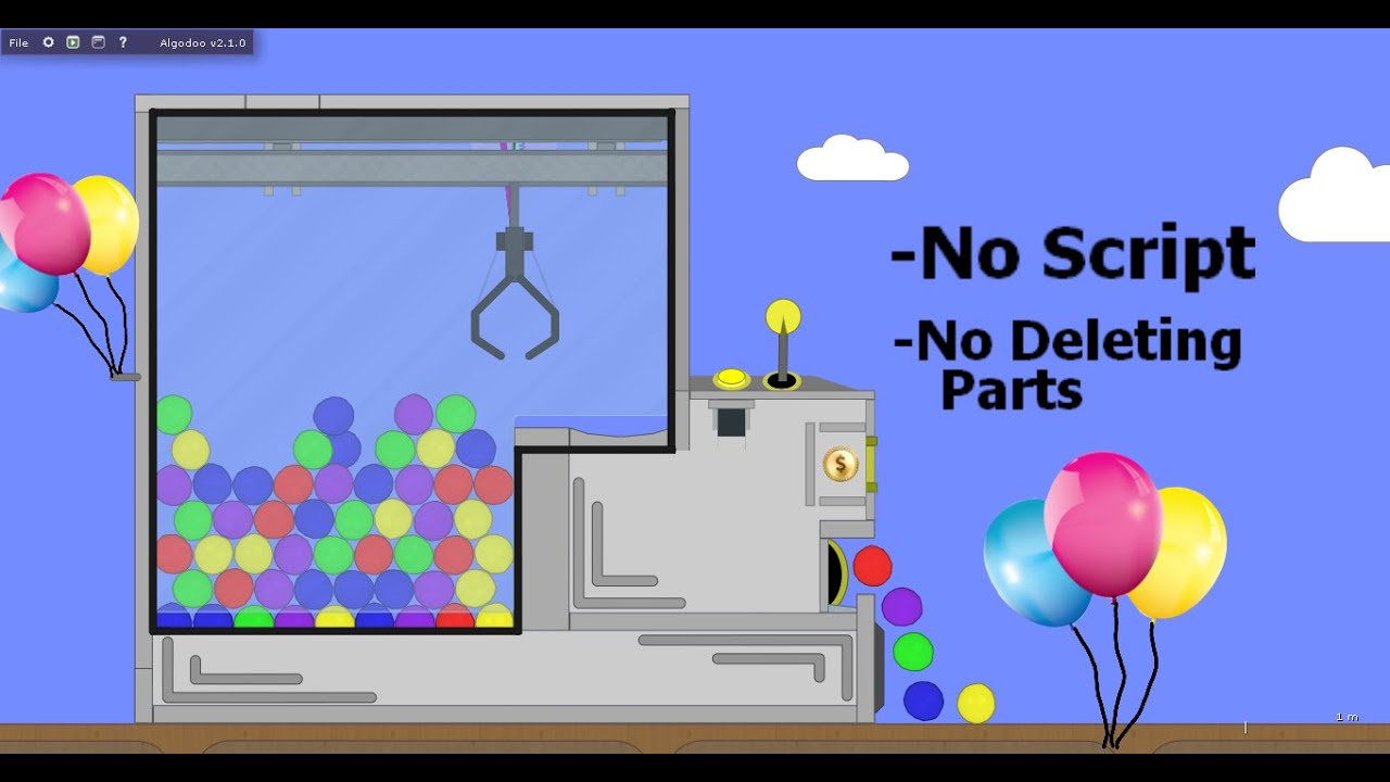 Candy Claw Machine in Algodoo (Not Simple)