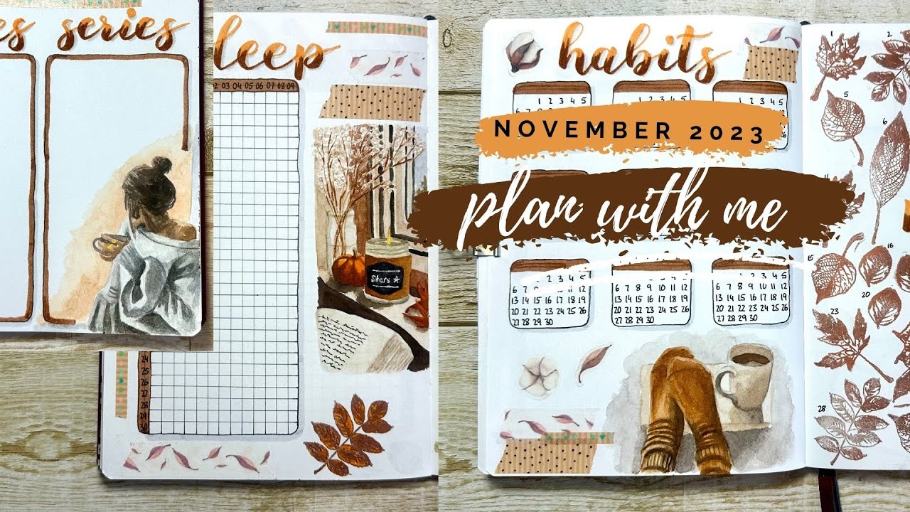 PLAN WITH ME // November 2023 Bullet Journal Setup - cozy and productive fall theme