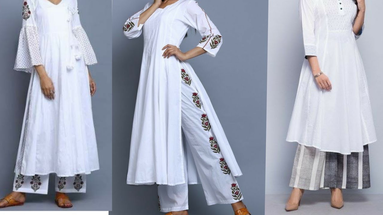 Top 5 White Kurti Plazzo Sets in different styles