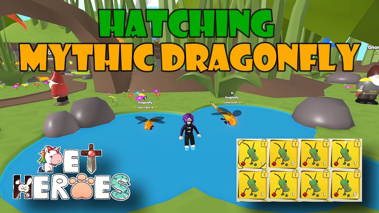 PET HEROES🐾"HATCHING MYTHIC DRAGONFLY🙀" AND MORE SHINY LEGENDARY MANTIS🦗!!! Roblox