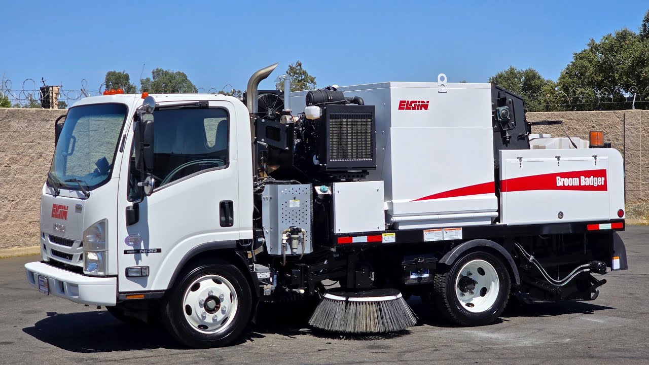 2021 Isuzu NRR Elgin Broom Badger Mechanical Street Sweeper For Sale