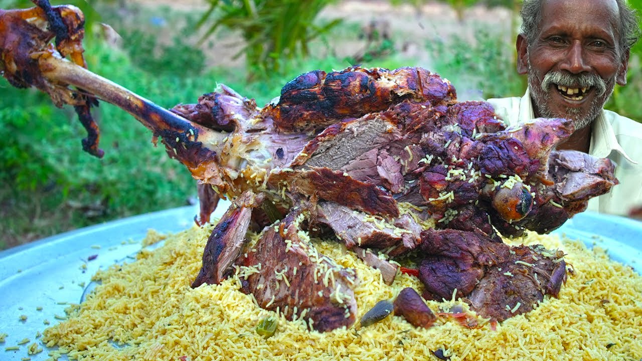 ARABIAN STYLE BIG LEG PIEACE MANDI RECIPE |Delicious Meat cooked in village Grandpa Traditional food