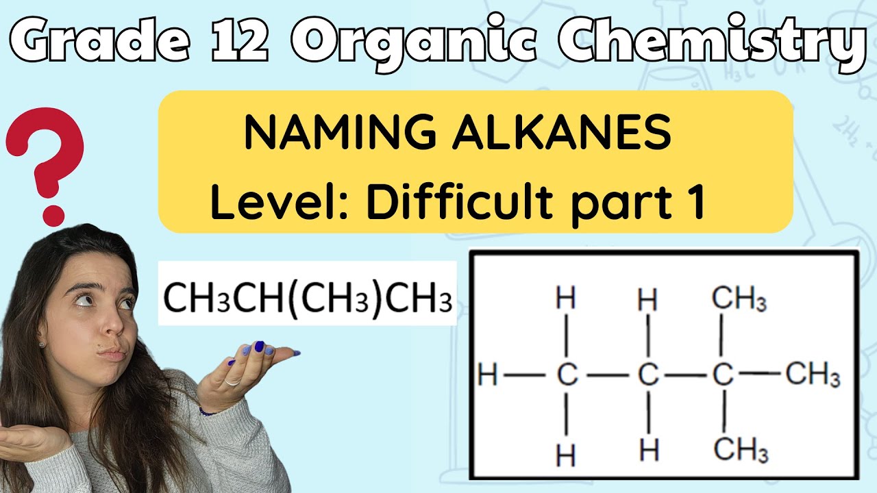 Grade 12 Organic Chemistry Naming alkanes EXAMPLES - LEVEL DIFFICULT | PART 1