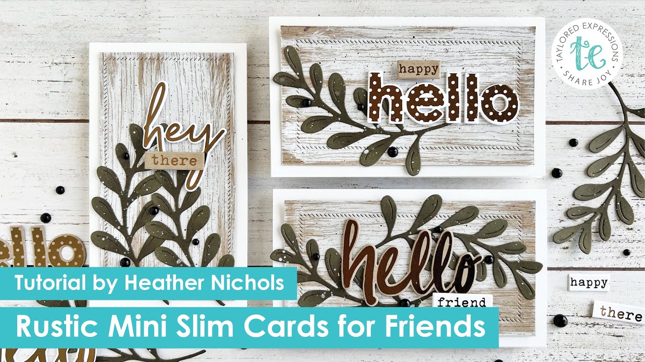 Rustic Mini Slim Cards for Friends | Big Hello + Berry Branch | Taylored Expressions