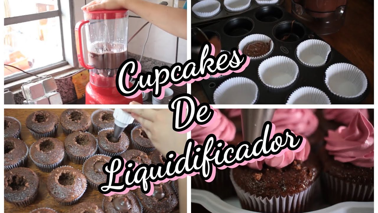 FAZENDO CUPCAKE DE CHOCOLATE - RECEITA FÁCIL DE LIQUIDIFICADOR