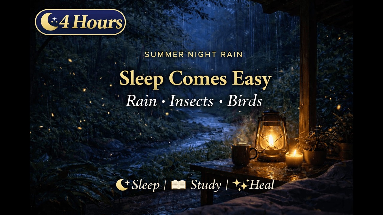 Deep Rest Tonight—Summer Rain, Insects & Birds (4H)