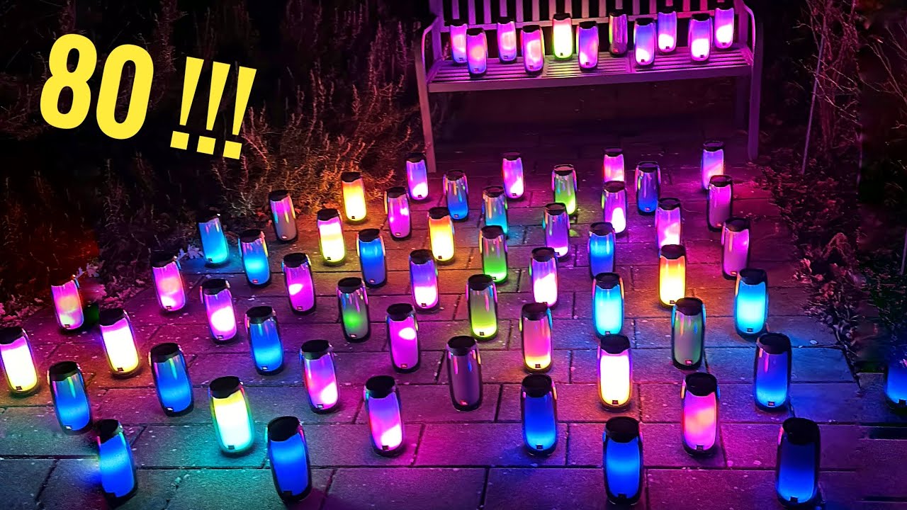 80x JBL Pulse 4  - INSANE JBL PARTYBOOST BASS TEST !!!