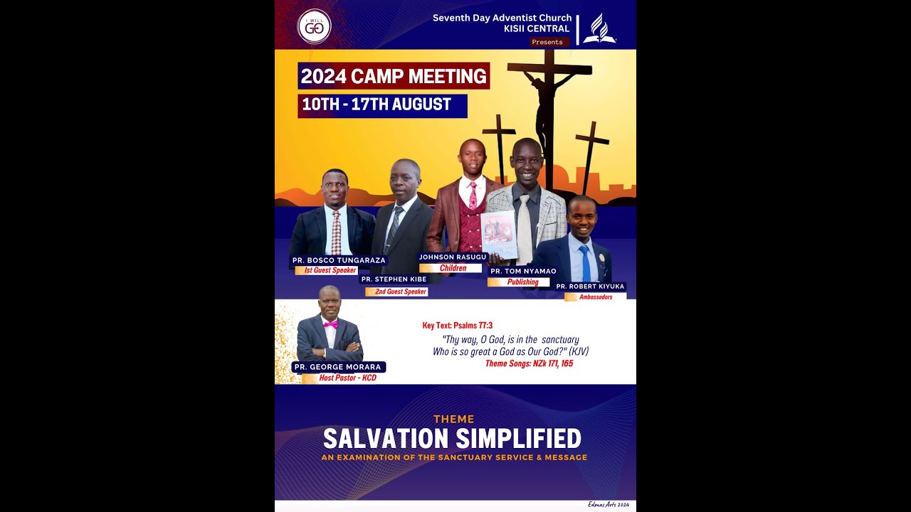 KCC SDA Church Camp Meeting 2024 //Pr. Bosco Tungaraza ||Theme: Salvation Simplified || Day 2