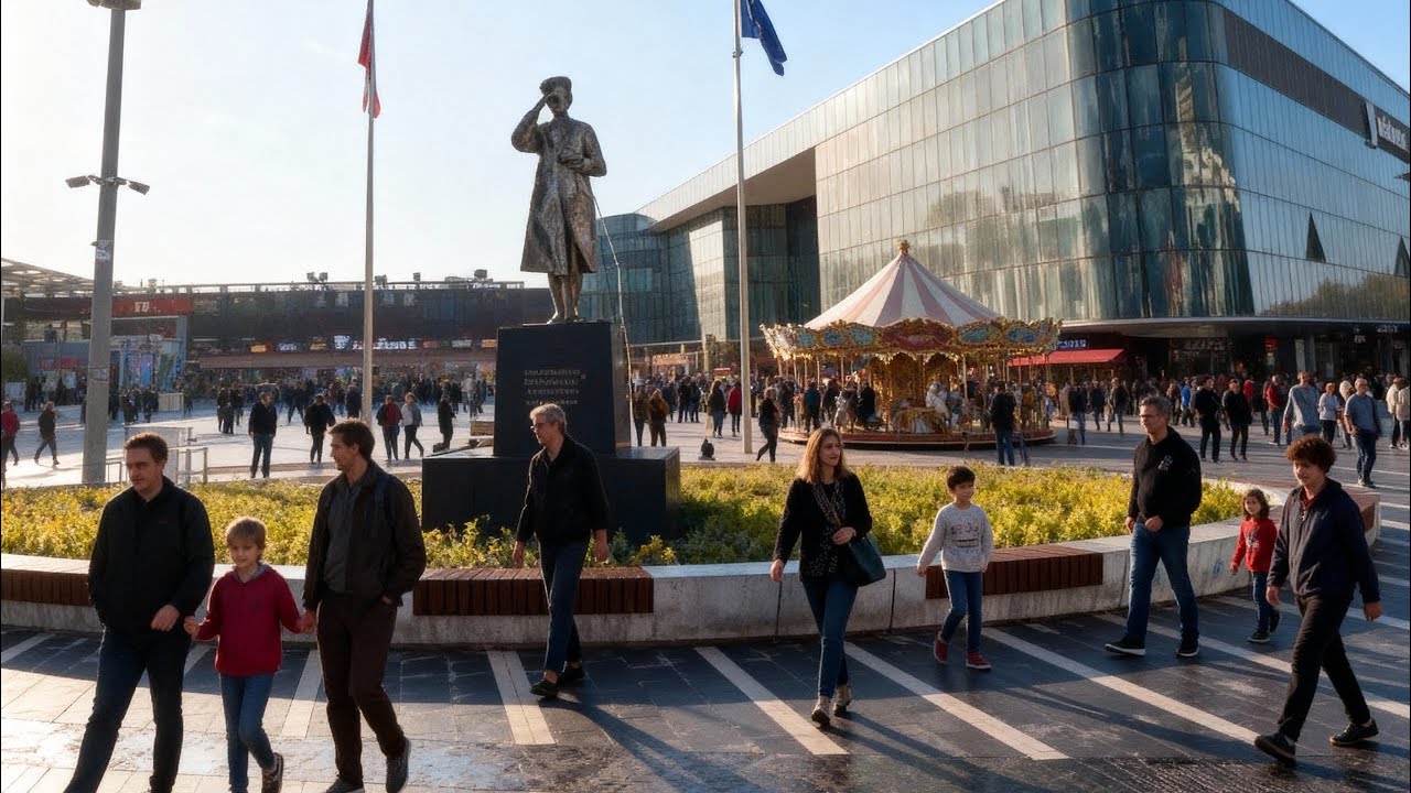 Bursa City Square Walking Tour | Kent Meydanı in 4K