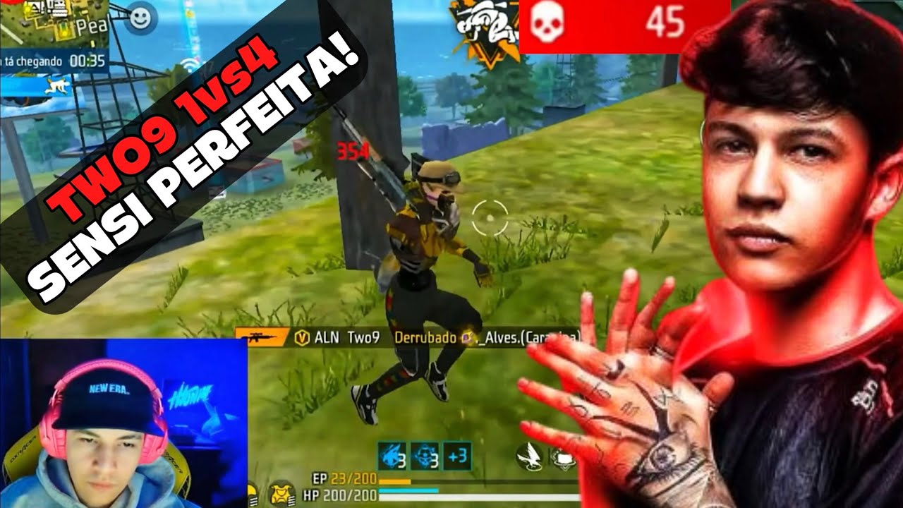 TWO9 SOLO vs SQUAD COM A SENSIBILIDADE PERFEITA! FREE FIRE - TWO9 HIGHLIGHTS