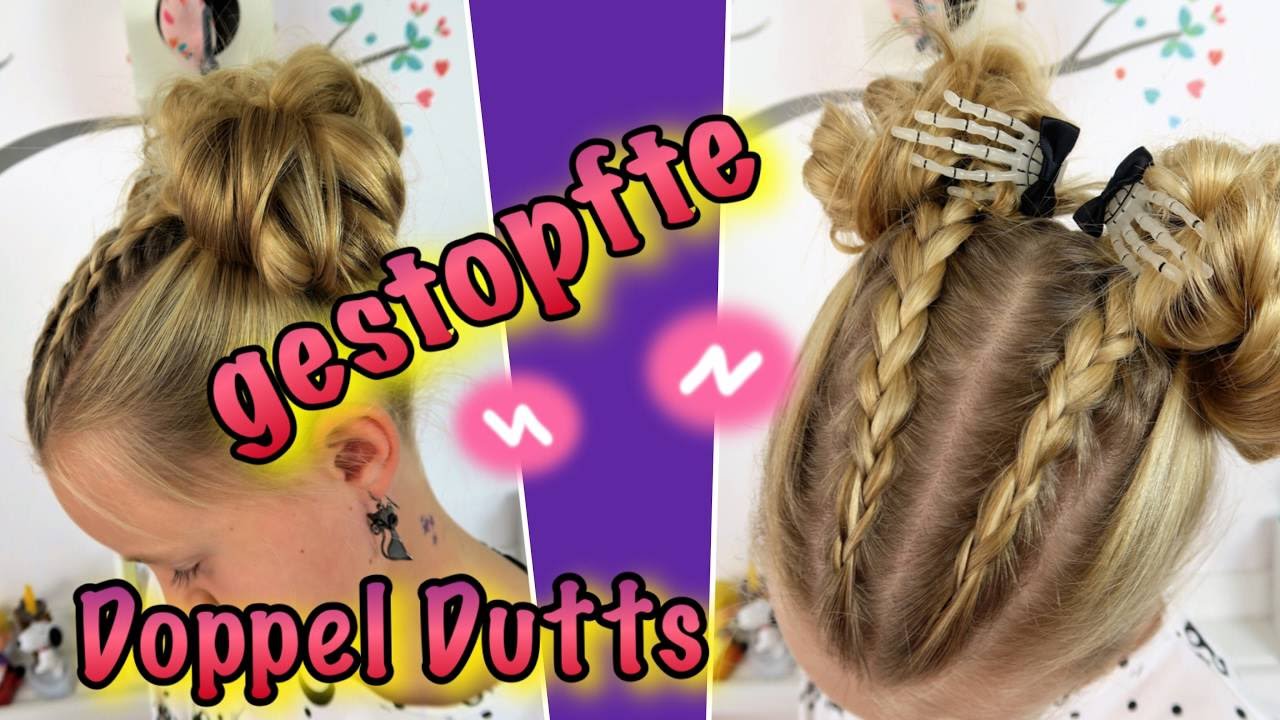 gestopfte Doppel Dutts💕Messy Buns😍coole Mädchen Zöpfe&Frisuren