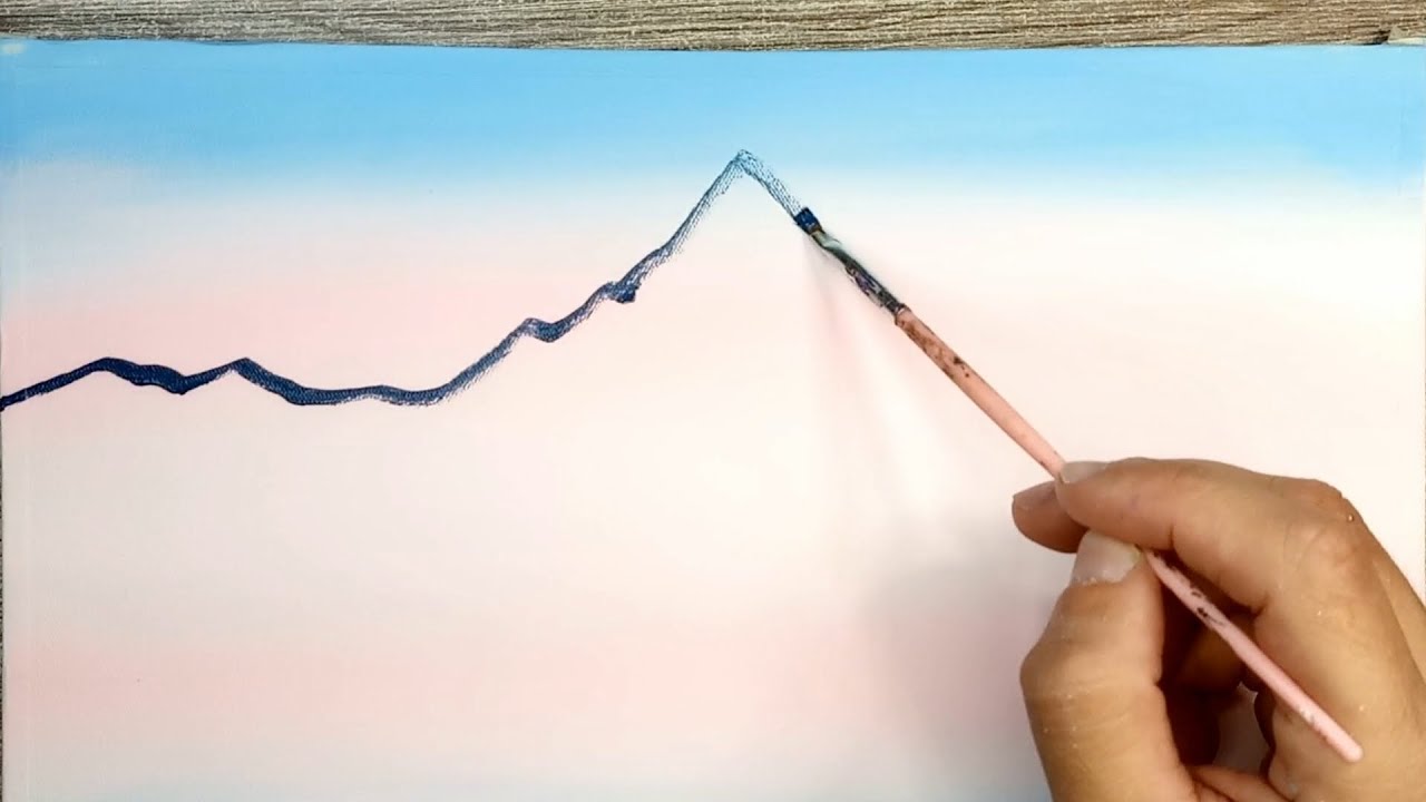 Big Snowy Mountain / Acrylic Painting For Beginners