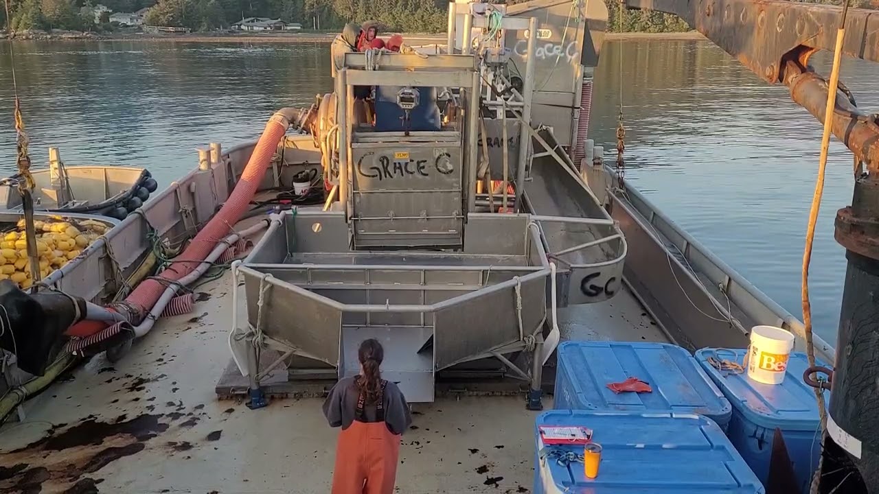 offloading a seine boat in Sitka Alaska