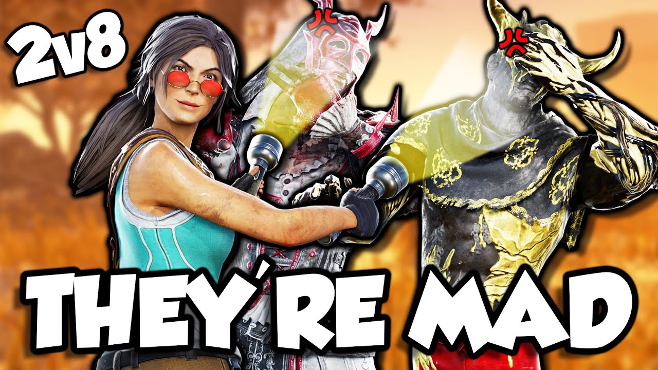 TOXIC Lara Croft Makes Killers RAGE in 2v8 - Dead by Daylight