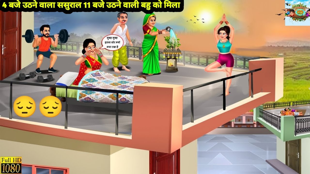 4 बजे उठने वाला ससुराल 11 बजे उठने वाली बहु को मिला | Saas Bahu | Hindi Kahani |Cartoon Video |Story