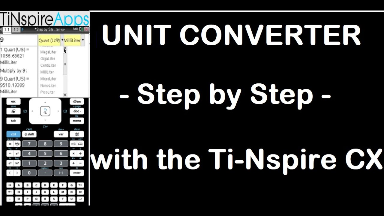 Unit Converter - Ti-Nspire CX - Step by Step