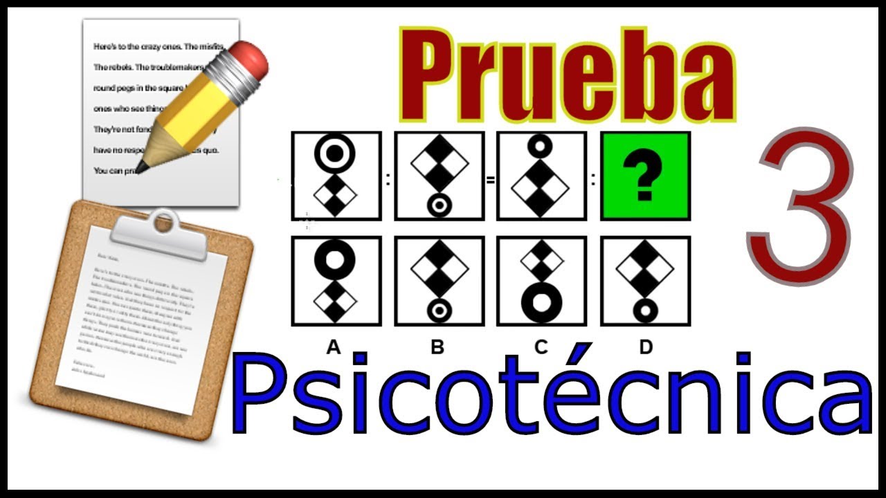 ✅ PRUEBA PSICOTÉCNICA - Ejemplo 03 - personalidad, razonamiento y figuras 🔴