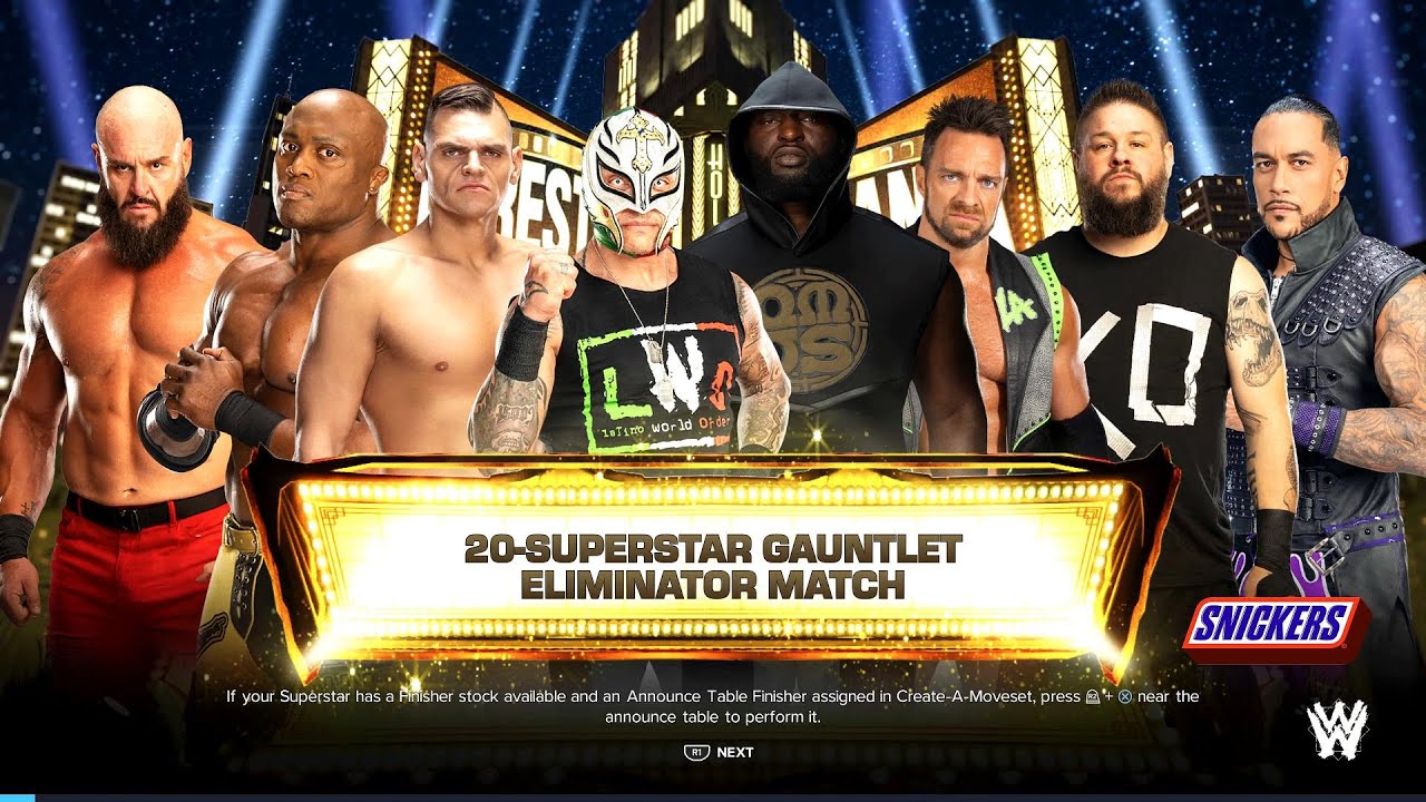 Самый безумный матч всех времен! Матч на выбывание Gauntlet Elimination для 20 человек! | WWE 2K24