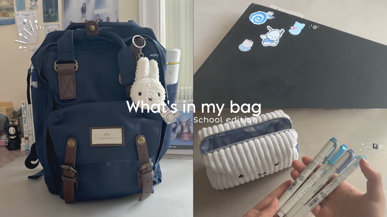 What’s in my bag | Back to school, school essentials, cute stationary ⋆ ˚｡⋆୨୧˚✎