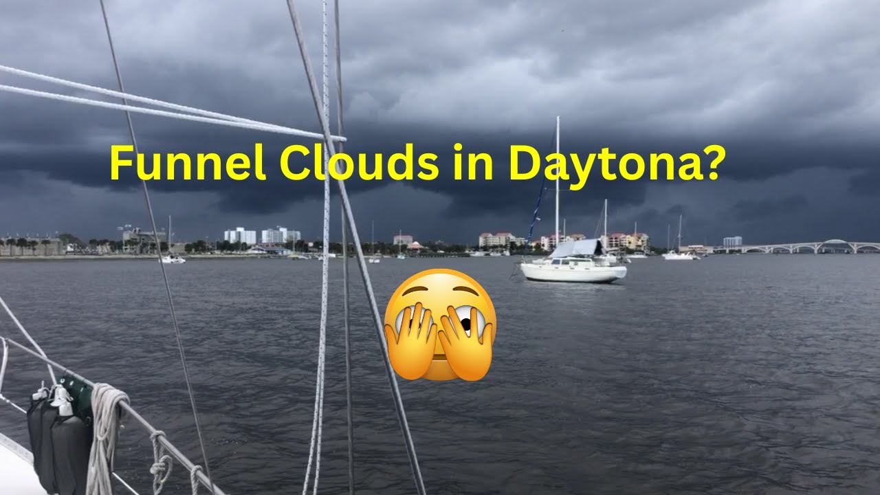 Funnel Cloud scare in Daytona Beach Anchorage! See KYAN II's near miss!