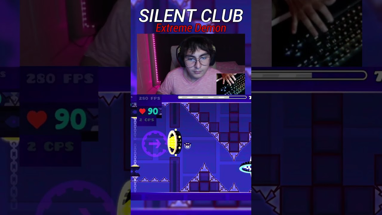 SILENT CLUB 100% SPAM IMPOSSIBLE 🔥😈 #geometrydashdemon #gddp #gd #gdlevels #jitterclick #spam
