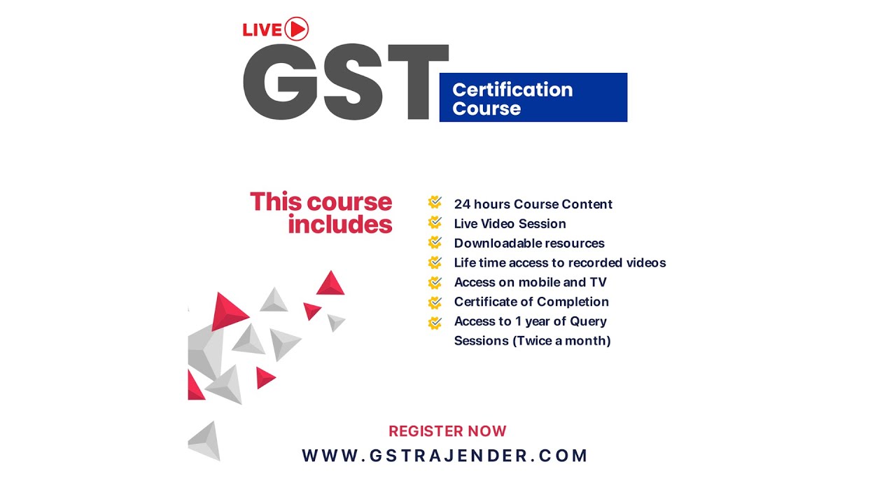 UPDATE: GST Certification Course by CA. Rajender Arora | #Shorts