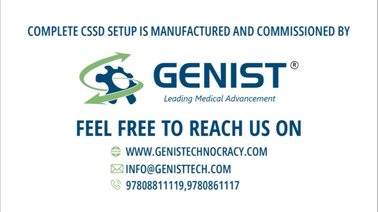 Complete CSSD Set Up is Manufactured and Commissioned by Genist Technocracy