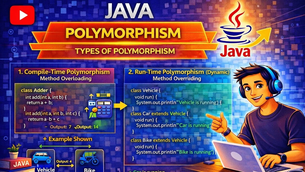 Polymorphism in Java | Types of Polymorphism | Explained with Examples