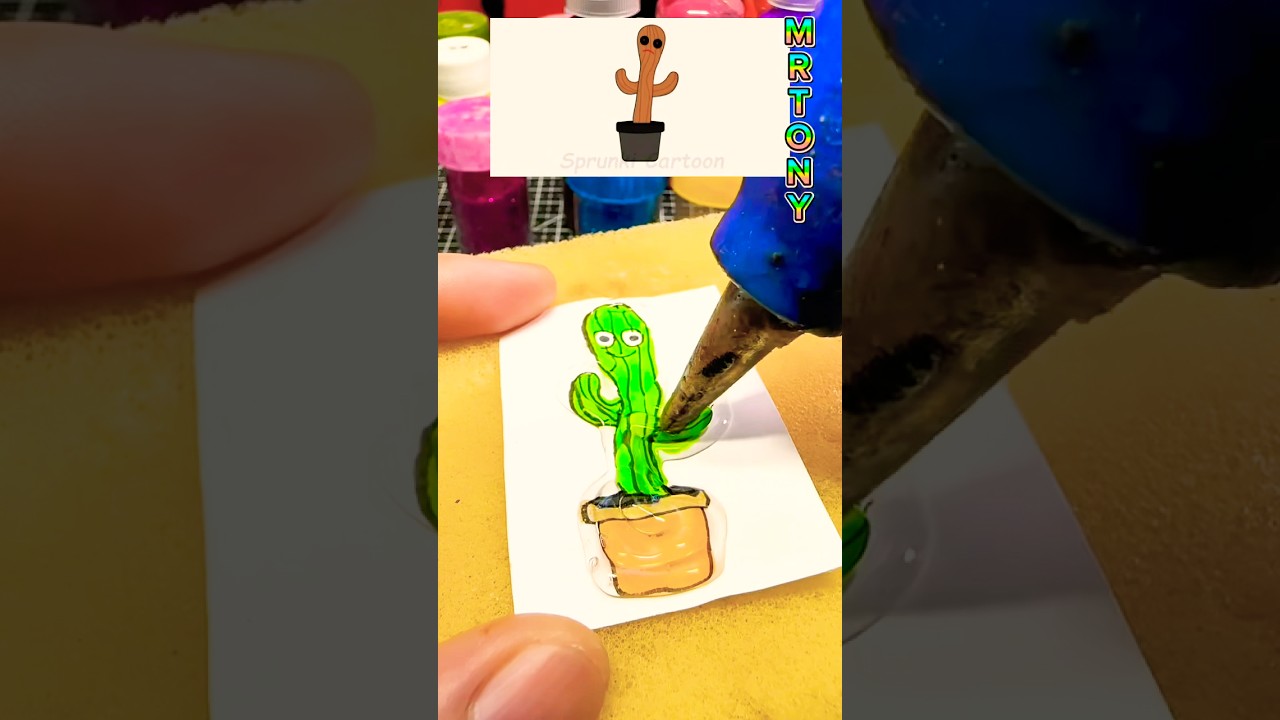 Sprunki OC :Dancing Cactus phase 1 with hot glue gun #sprunki #hotgluedispenser #hotgluegun #cactus
