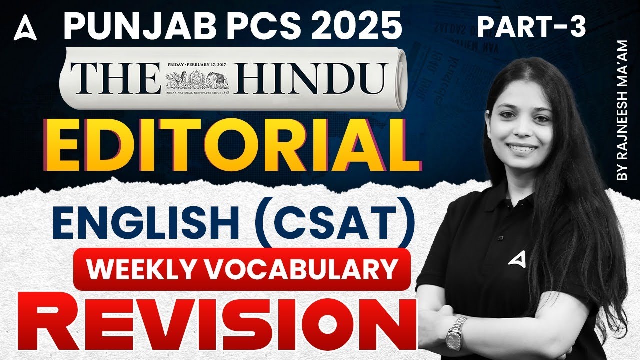 Punjab PCS 2025 | English CSAT | The Hindu Editorial | Weekly Vocabulary Revision |By Rajneesh Maam