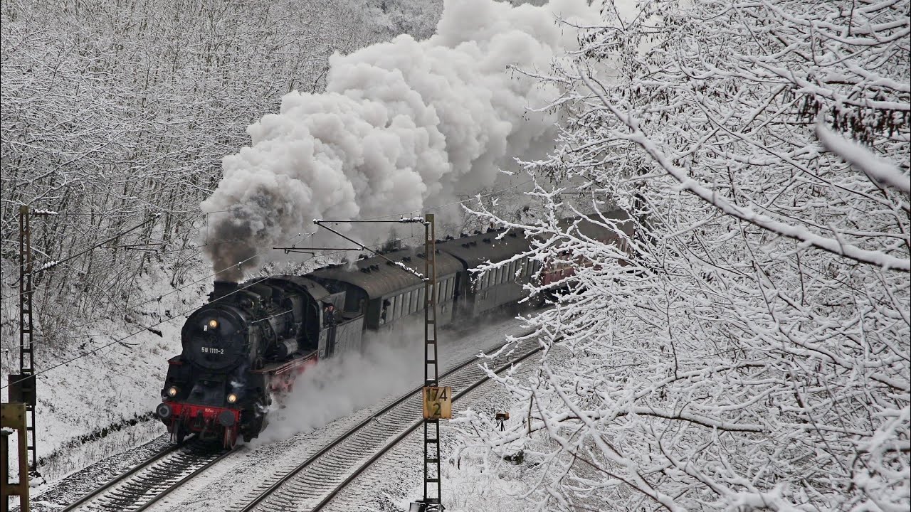 Mit 58 1111 über die verschneite Cornberger Rampe