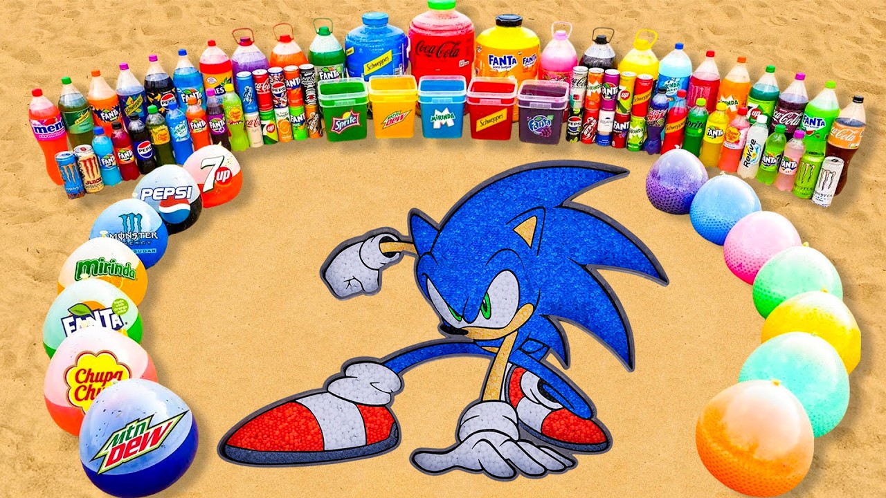 Как сделать радужный SONIC из Orbeez, Big Mountain Dew, Fanta, Coca-Cola и Mentos, а также популя...