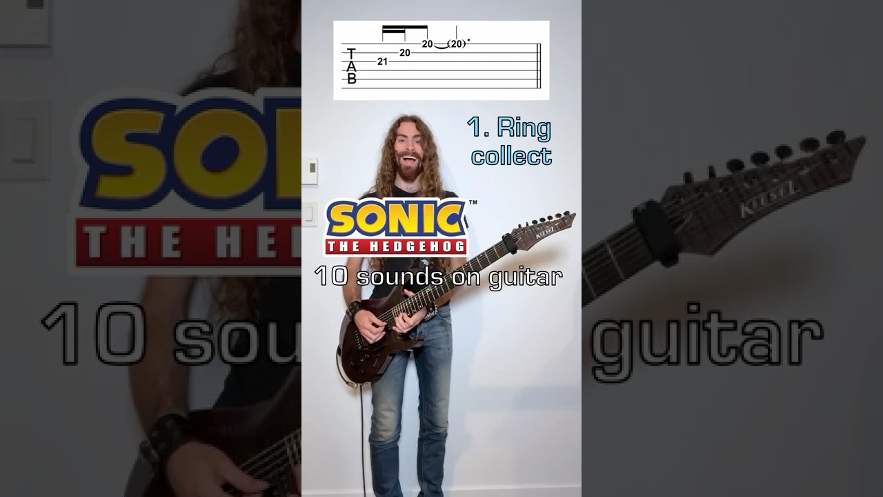 10 Sonic the Hedgehog sounds on guitar (with Tabs)