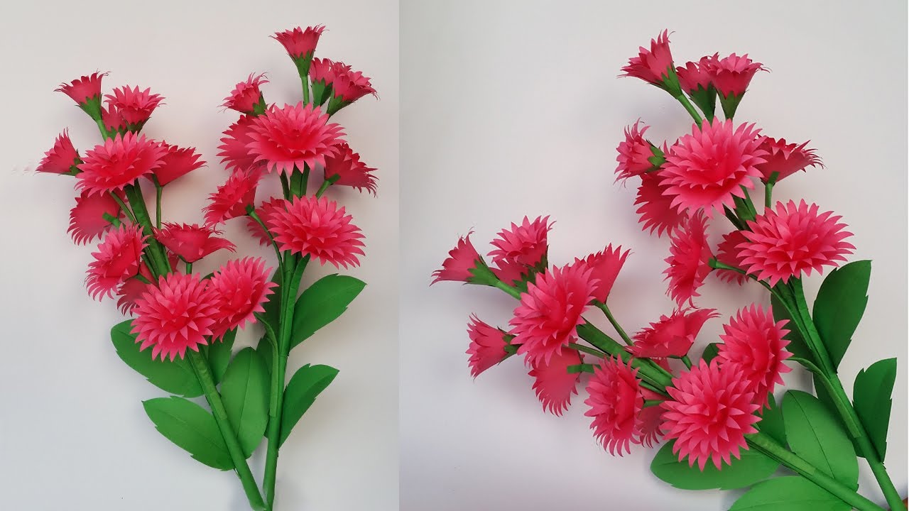 How To Make Paper Flowers - Beautiful Flowers Making With Paper - DIY Home Decor - Paper Craft