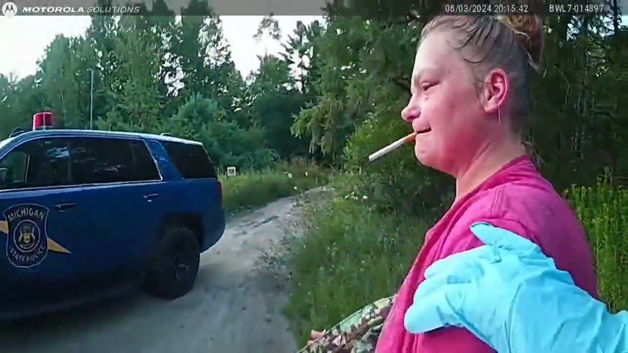 Police body cam footage: Woman steals Michigan State Police cruiser