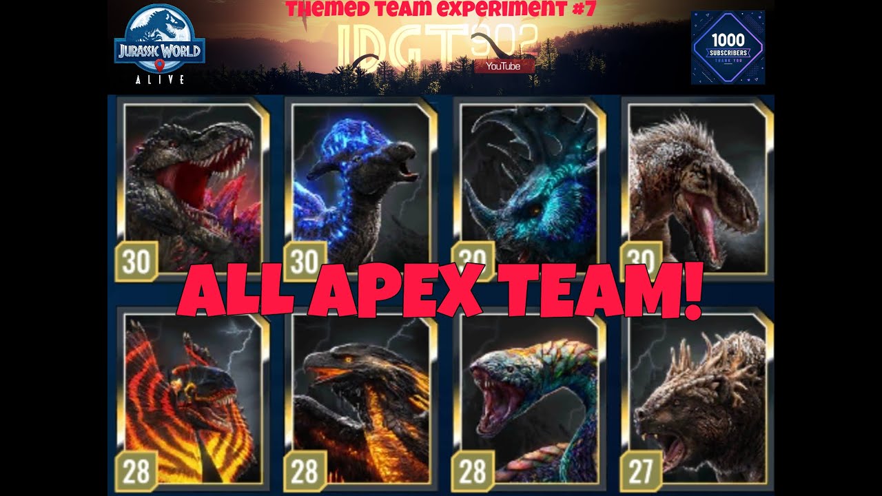 ALL APEX TEAM!! Jurassic World Alive PVP