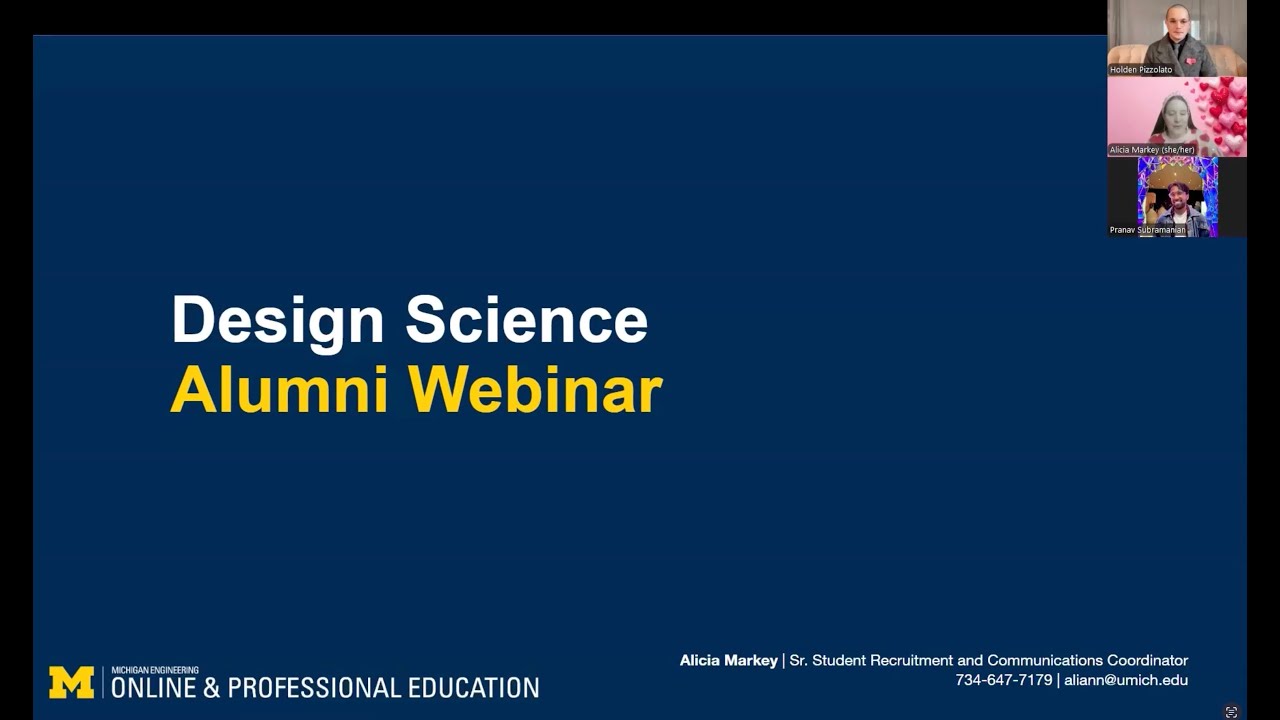 Design Science MS/PhD - Alumni Webinar #1