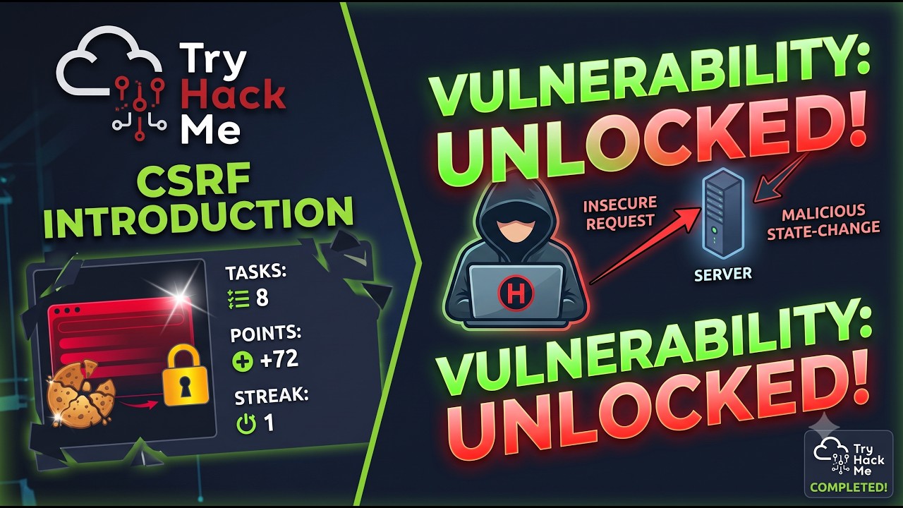 I just completed CSRF Introduction room on TryHackMe ! Tutorial
