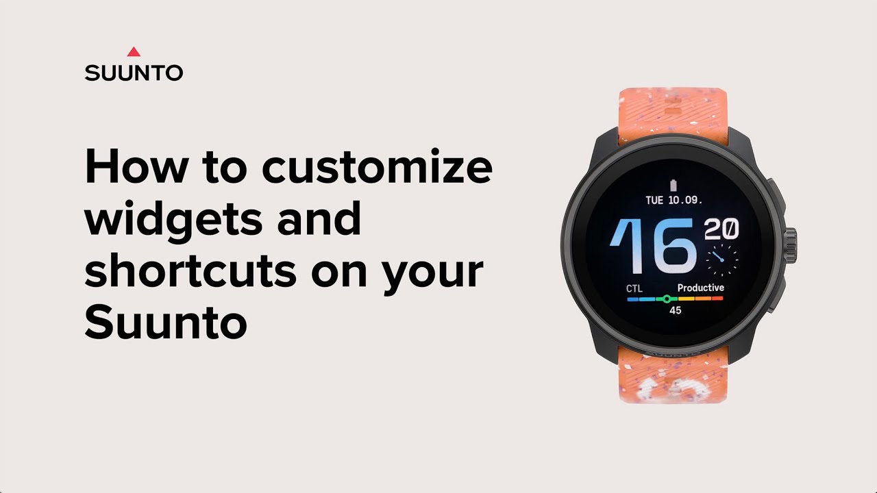 How to Customize Widgets and Shortcuts on Your Suunto