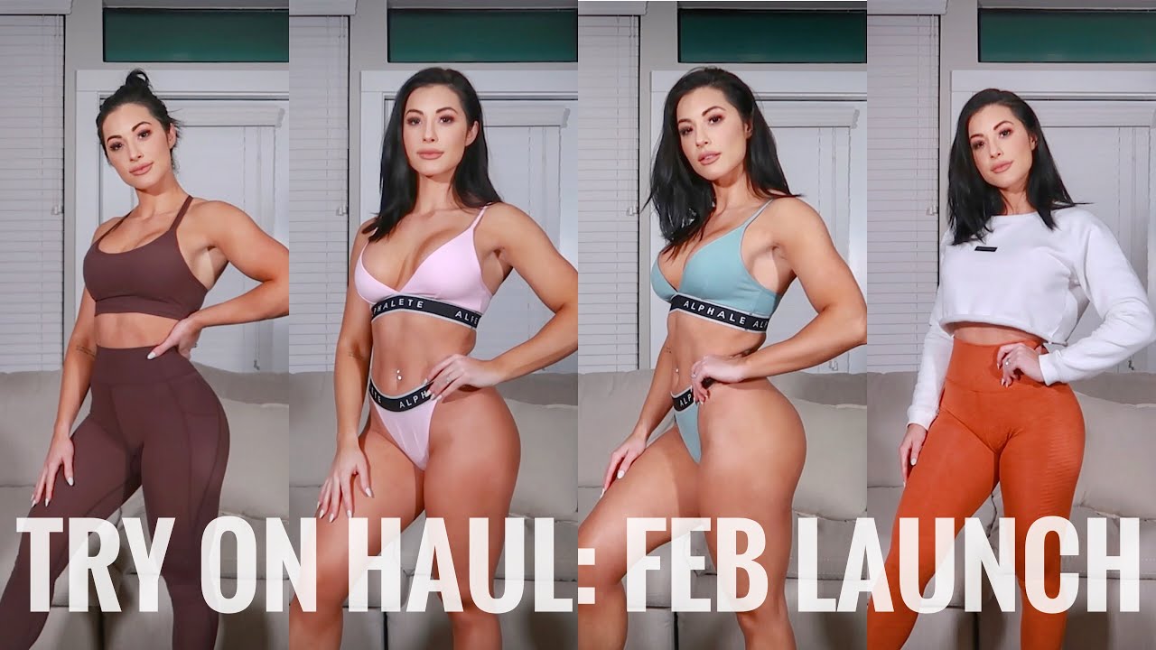 Try On Haul: Alphalete Leggings, Tops, Thong Set : Feb Launch