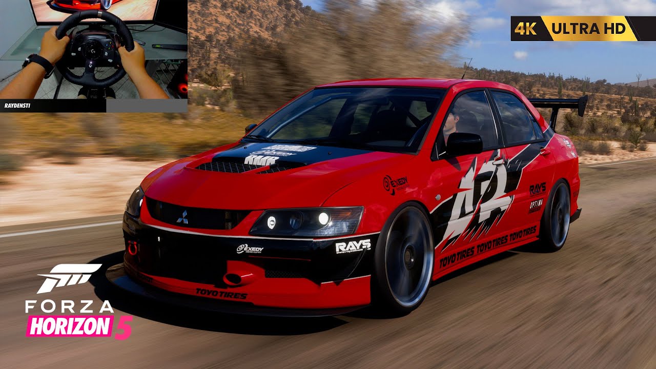 Stock Mitsubishi Lancer Evolution IX MR 2006 ➜ Forza Horizon 5 | 4K Ultra HD | Logitech G920