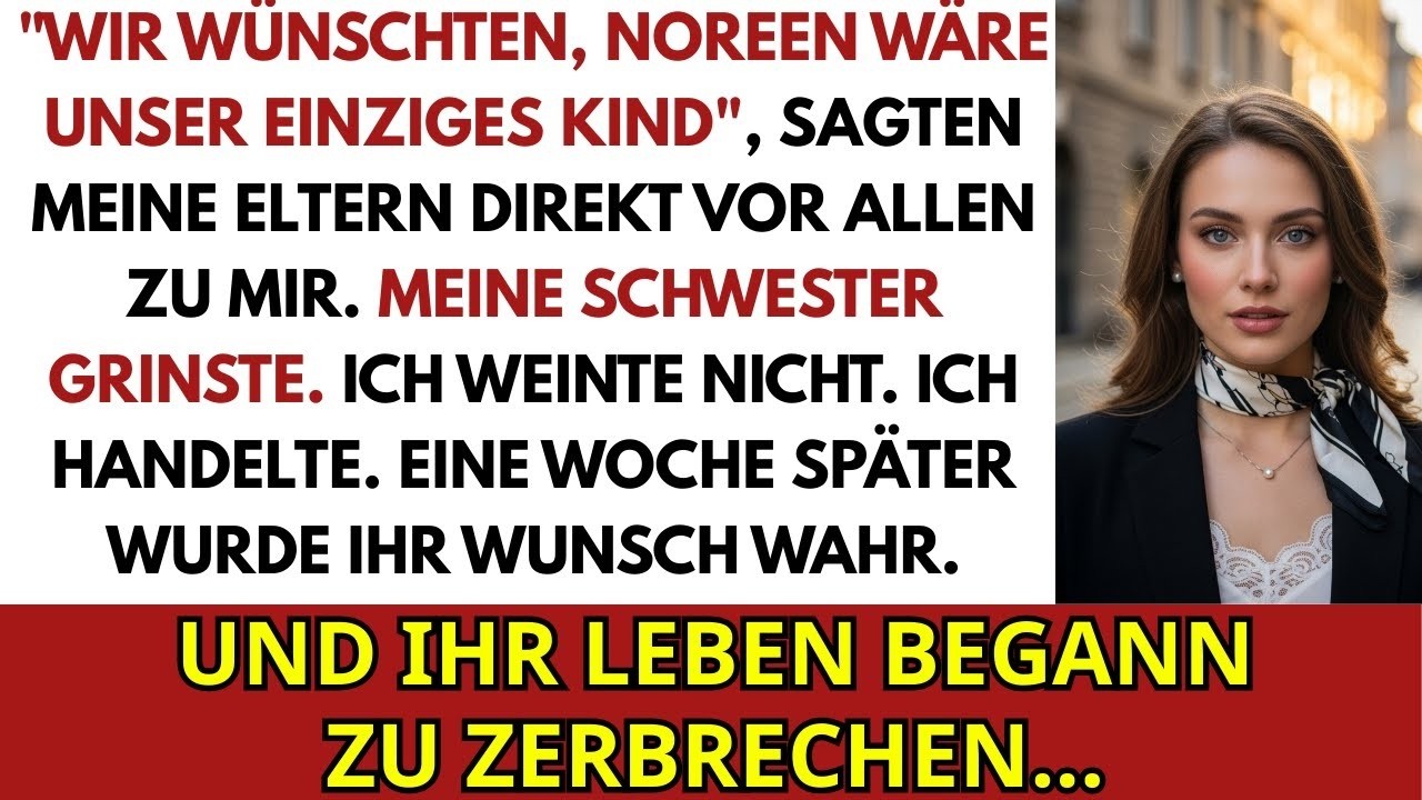 Auf der Familienfeier sagten meine Eltern Wir wünschten, deine Schwester wäre unser einziges Kind..